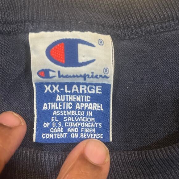 Notre Dame Football T Shirt Mens XXL Champion Navy College Y2K Sports Tee - Picture 2 of 6